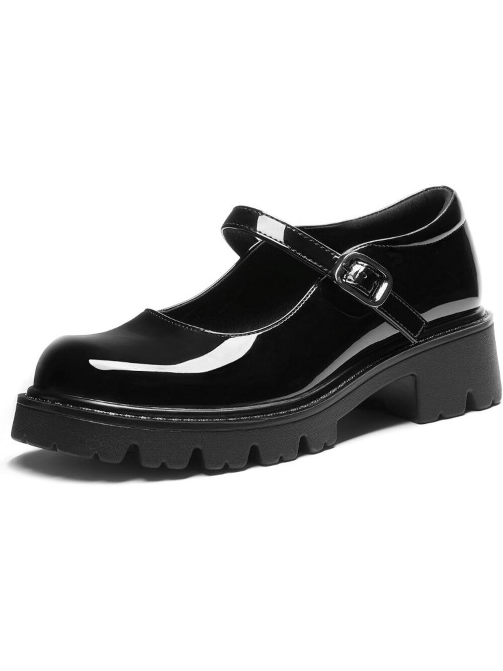 Dream Pairs Women's Black PAT Mary Jane Platform Pumps Chunky Block Heel Shoes